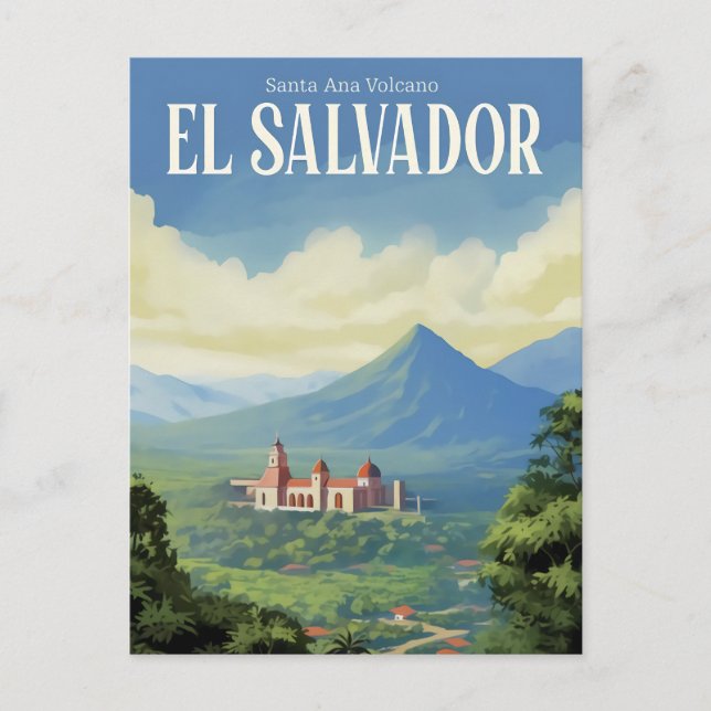 Postal Viajes del volcán El Salvador de Santa Ana (Anverso)