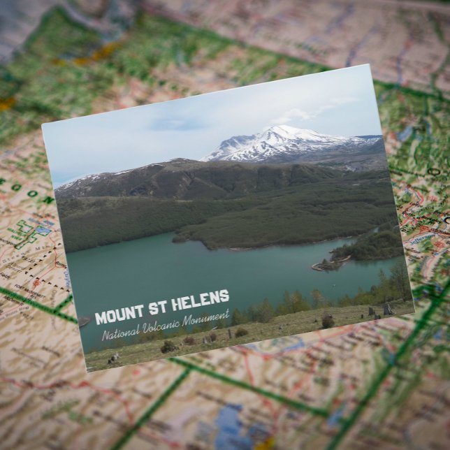 Postal Viajes del volcán Mount St Helens y el lago Coldwa (In Situ Map)