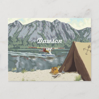 Postal Viajes en avión y pesca en la maleza de Alaska