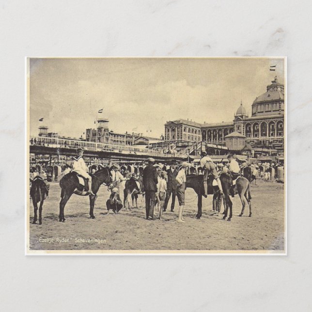 Postal Viajes en burro, Scheveningen 1906 (Anverso)