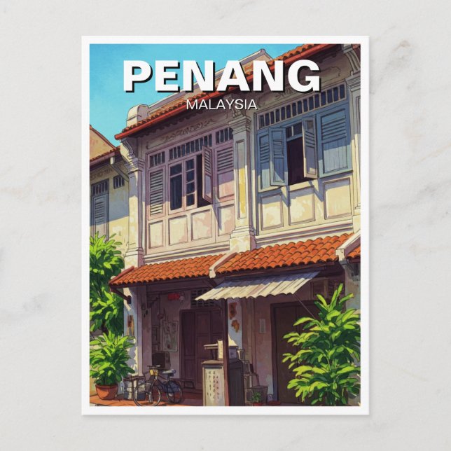Postal Viajes en Ciudad del Patrimonio de Penang Malaysia (Anverso)