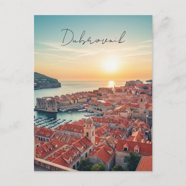 Postal Viajes en Dubrovnik de Croacia (Anverso)