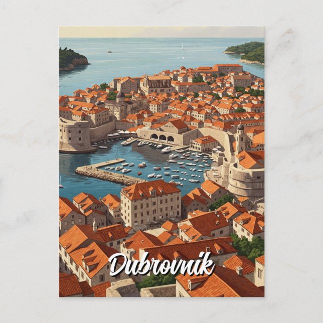 Postal Viajes en Dubrovnik de Croacia (Anverso)