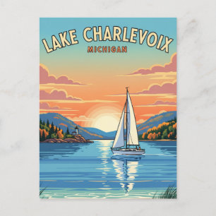 Postal Viajes en el lago Charlevoix Michigan