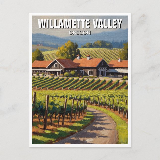 Postal Viajes en el valle de Oregon Willamette (Anverso)