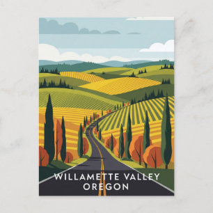 Postal Viajes en el valle de Oregon Willamette