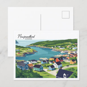Postal Viajes en Ilustracion de Canadá en Terranova
