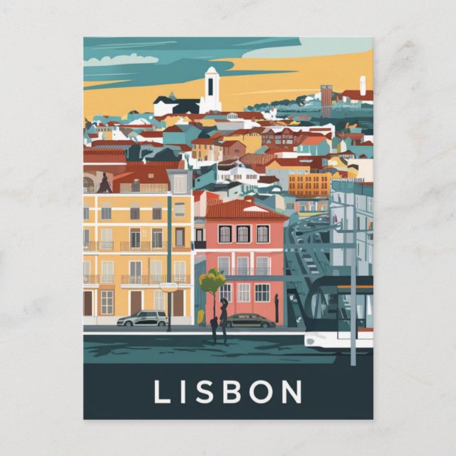 Postal Viajes en Lisboa Portugal (Anverso)
