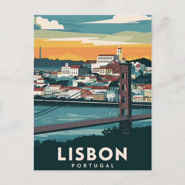 Postal Viajes en Lisboa Portugal (Anverso)