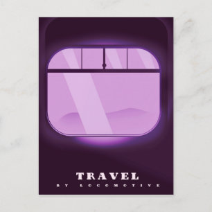 Postal Viajes - En locomotora