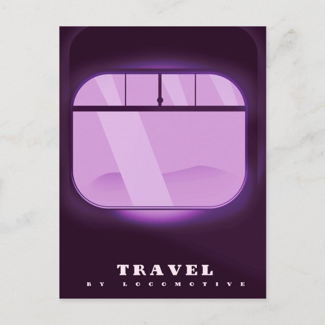 Postal Viajes - En locomotora (Anverso)