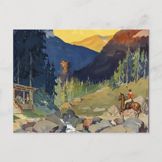 Postal Viajes en los parques nacionales en tren (Anverso)