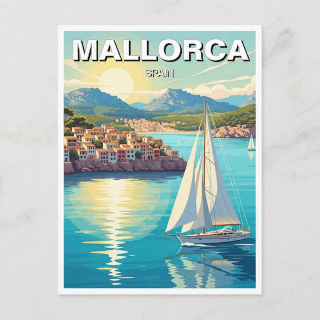 Postal Viajes en velero por Mallorca España (Anverso)