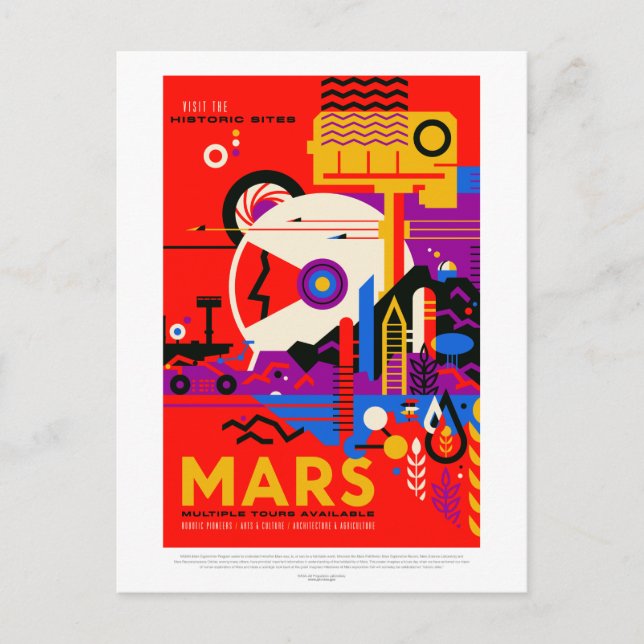Postal Viajes espaciales a sitios históricos de Marte Vin (Anverso)