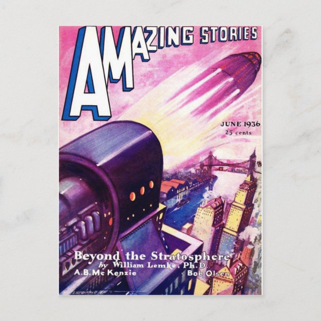 Postal Viajes espaciales de arte de ciencia ficción de la (Anverso)