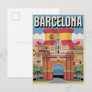 Postal Viajes españa vintage barcelona Arc de Triomf rega