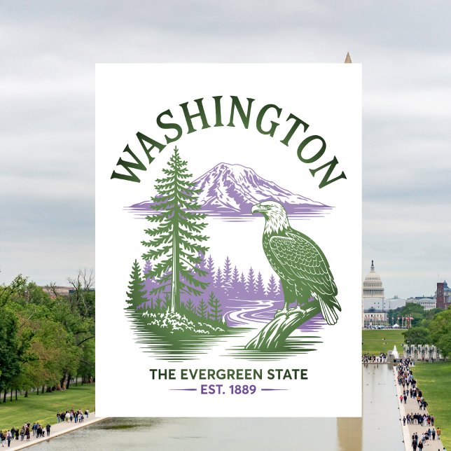 Postal Viajes Evergreen State de Washington (Washington Evergreen State Travel Postcard
)
