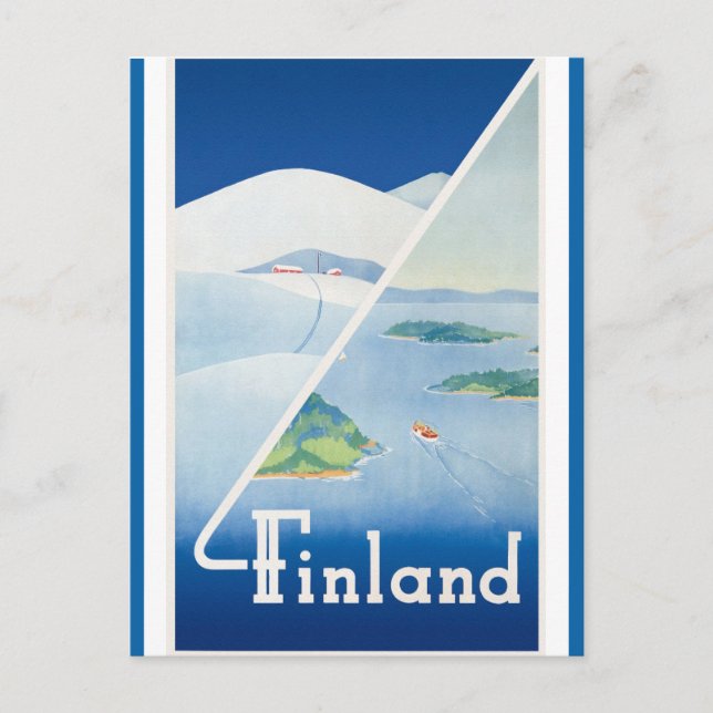 Postal Viajes finlandeses de época (Anverso)