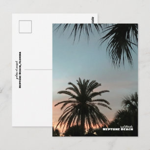 Postal Viajes   Florida - Neptune Beach Pink Sunset Palms