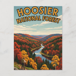 Postal Viajes forestales nacionales de Indiana Hoosier