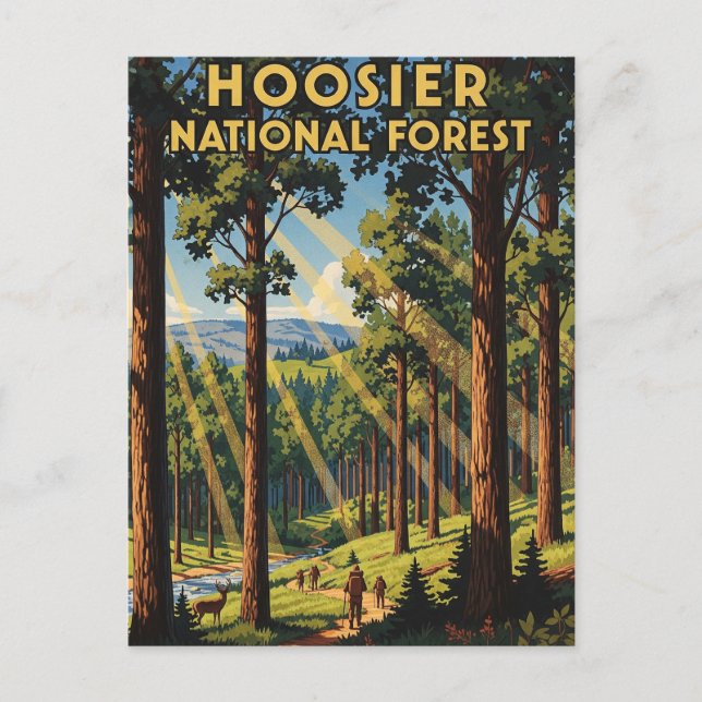 Postal Viajes forestales nacionales de Indiana Hoosier (Anverso)