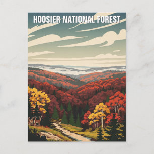 Postal Viajes forestales nacionales de Indiana Hoosier