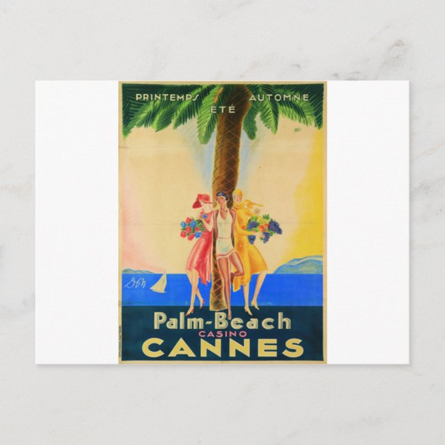 Postal Viajes franceses de Cannes de época (Anverso)