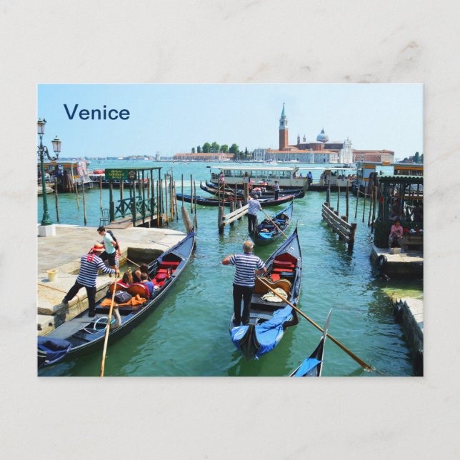 Postal Viajes Gondola en Venecia (Anverso)