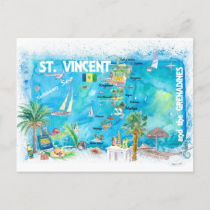 Postal Viajes ilustrados de las Antillas de San Vicente d