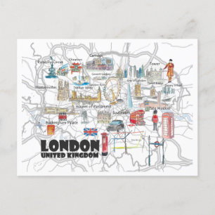 Postal Viajes ilustrados en Londres, Reino Unido