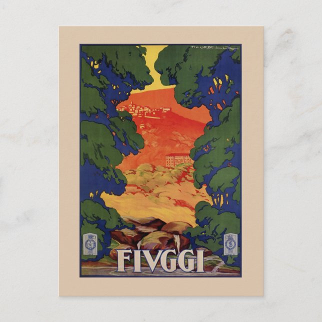 Postal Viajes italianos vintage Fuentes de Fiuggi (Anverso)