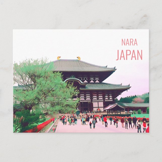 Postal Viajes japoneses al templo Todai-ji Nara (Anverso)