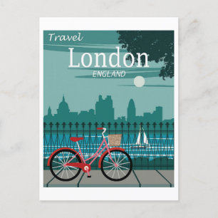 Postal Viajes Londres, Inglaterra Retro