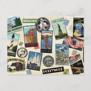 Postal Viajes modernos de época EE.UU.