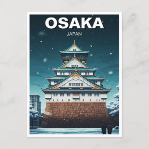 Postal Viajes nocturnos del Castillo de Osaka Japón