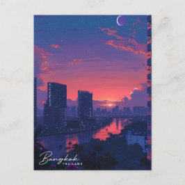 Postal Viajes nocturnos en Bangkok Tailandia Viajes de ép