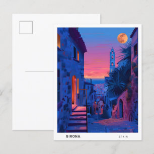 Postal Viajes nocturnos en Girona España