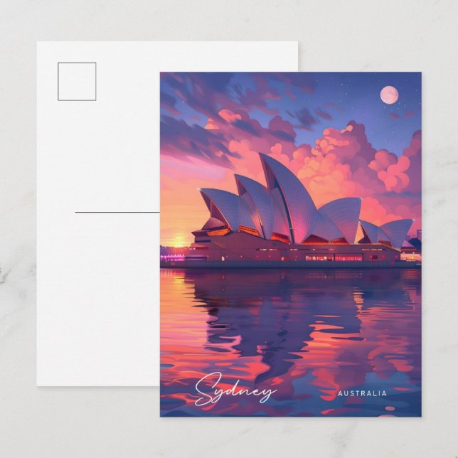 Postal Viajes nocturnos en Sydney Australia (Anverso / Reverso)