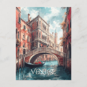 Postal Viajes por canales de Venecia
