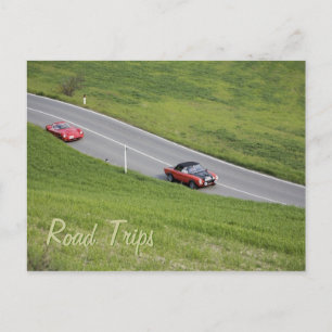 Postal Viajes por carretera - coches deportivos