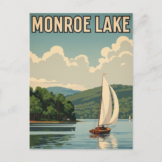 Postal Viajes por el lago Indiana Monroe (Anverso)