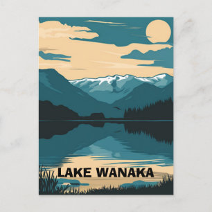 Postal Viajes por el lago Wanaka Nueva Zelanda