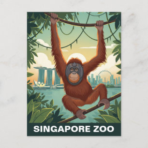Postal Viajes por el zoológico de Singapur