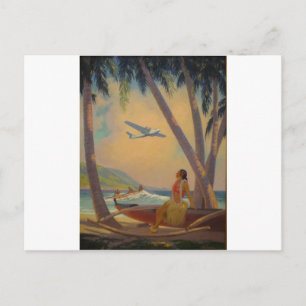 Postal Viajes por Hawái - Bailarina Chica de Hawái