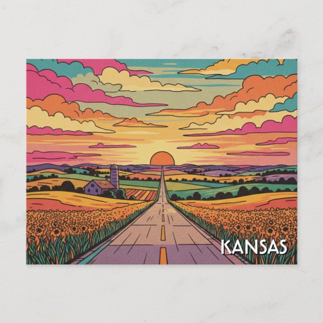 Postal Viajes por Kansas (Anverso)