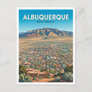 Postal Viajes por la cuadrícula de la ciudad de Albuquerq