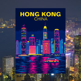 Postal Viajes por la línea aérea de Hong Kong y China