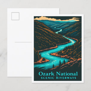 Postal Viajes por los ríos panorámicos nacionales de Ozar