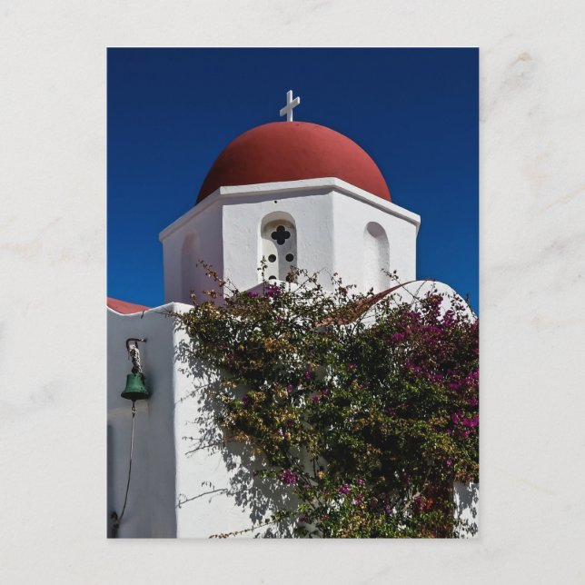 Postal Viajes por Mykonos Grecia - Church Cafe Europa Tur (Anverso)