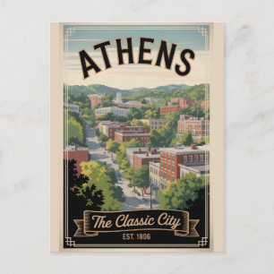 Postal Viajes Retro a Athens Georgia